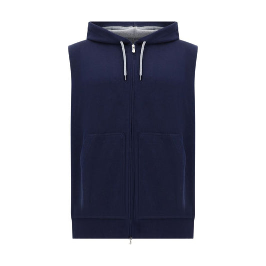 Brunello Cucinelli Blue Cotton Sweatshirt