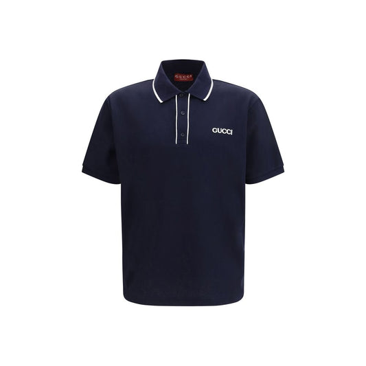 Gucci Blue Cotton Polo Shirt