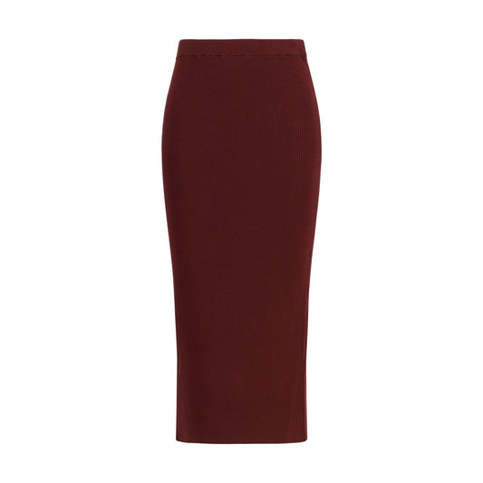 Max Mara Bordeaux Viscose Midi Skirt