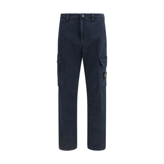 Stone Island Blue Cotton Cargo Pants