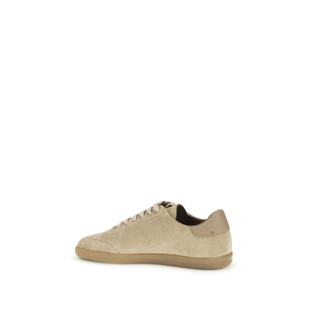ZEGNA Beige Calf Leather Bos Taurus Low Top Sneakers