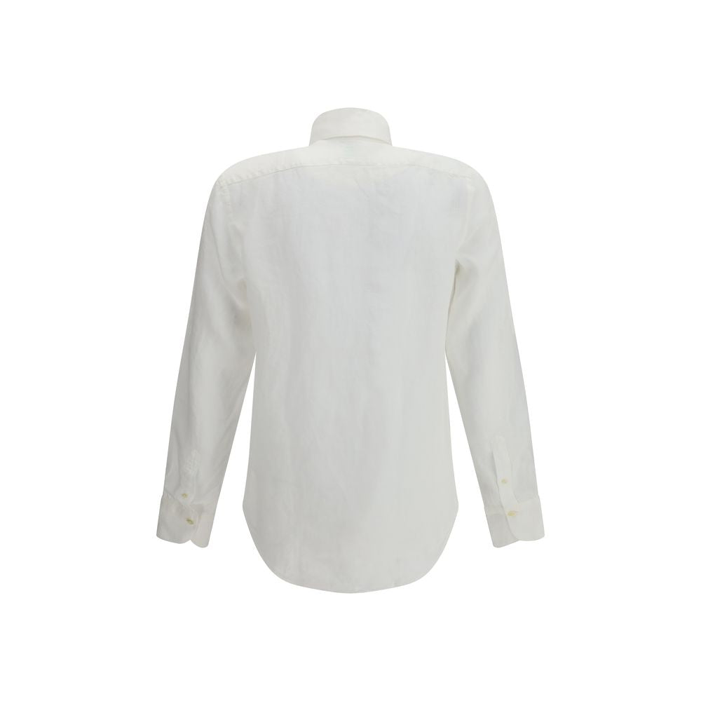Finamore White Linen Dress Shirt