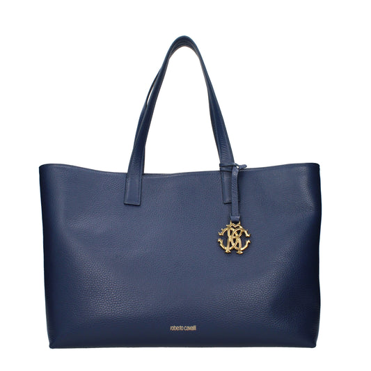 Roberto Cavalli Blue Leather Shoulder Bag