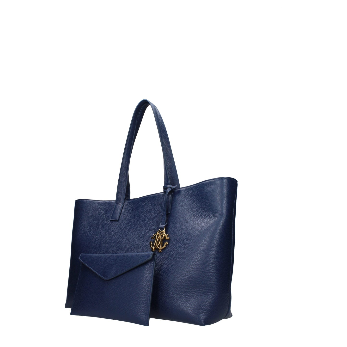 Roberto Cavalli Blue Leather Shoulder Bag