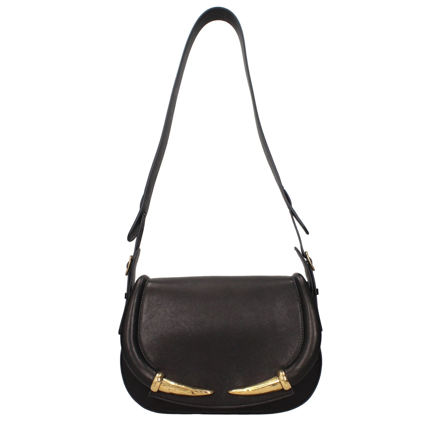 Roberto Cavalli Black Leather Shoulder Bag