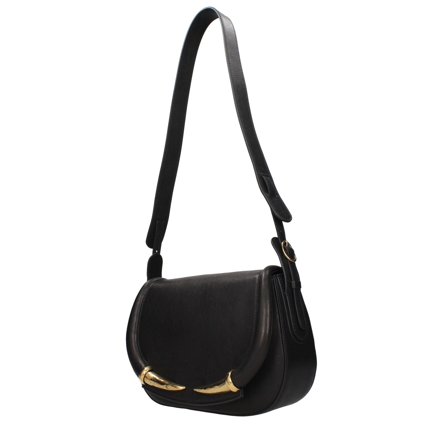 Roberto Cavalli Black Leather Shoulder Bag