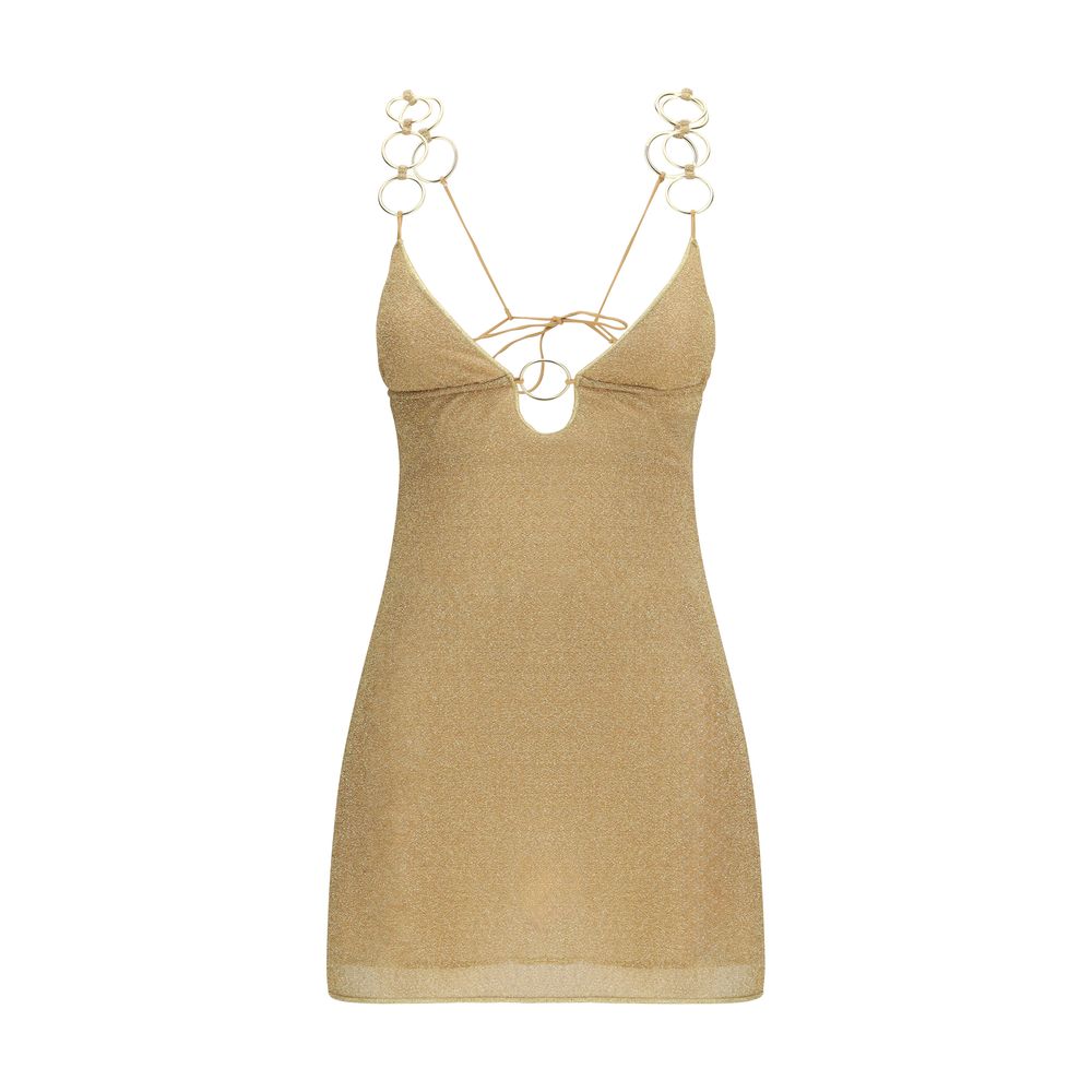 Oséree Gold Polyamide Cocktail Dress