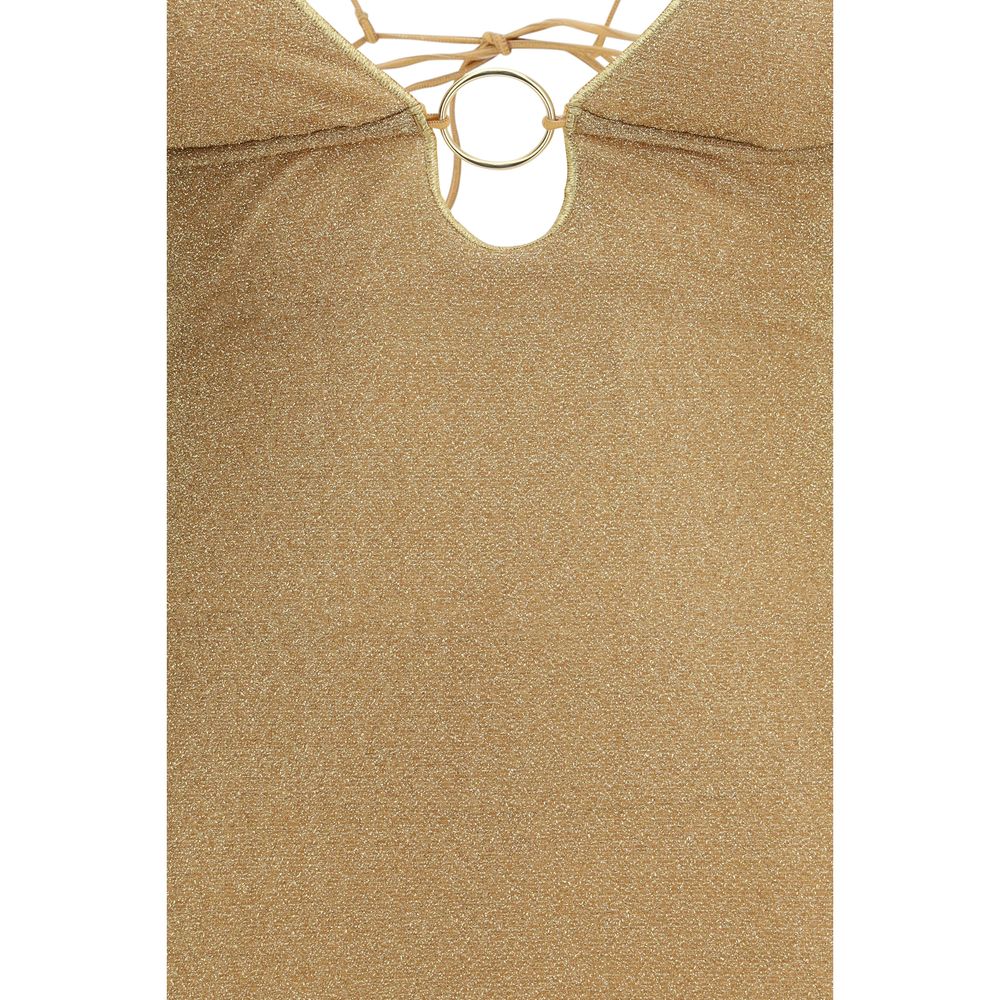 Oséree Gold Polyamide Cocktail Dress