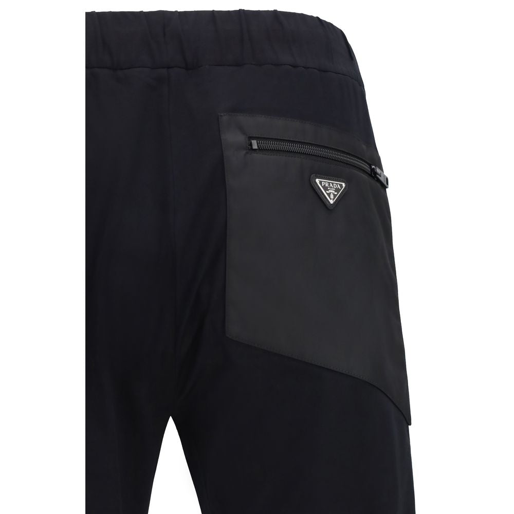 Prada Black Nylon Casual Pants