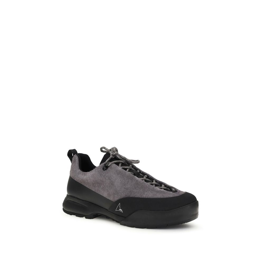 ROA Gray Calf Leather Bos Taurus Athletic Sneakers