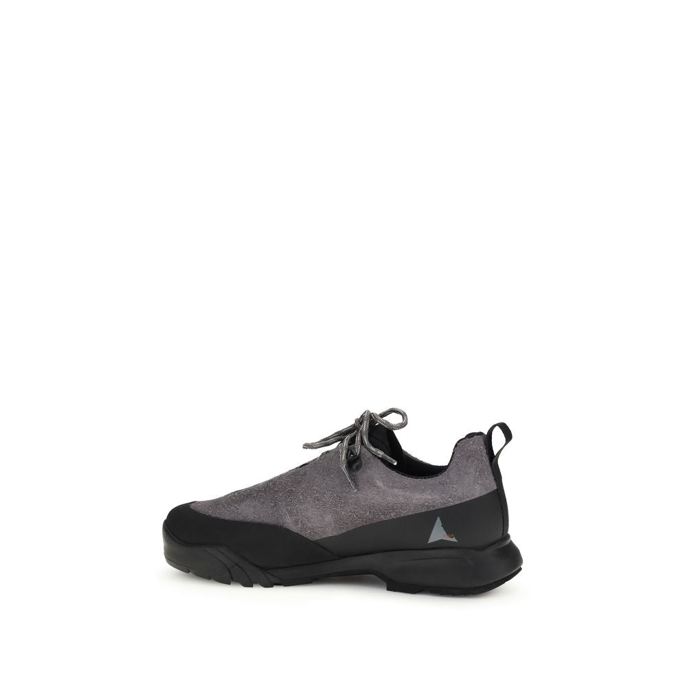 ROA Gray Calf Leather Bos Taurus Athletic Sneakers