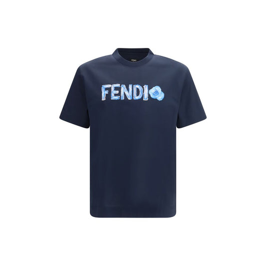 Fendi Blue Cotton T-Shirt