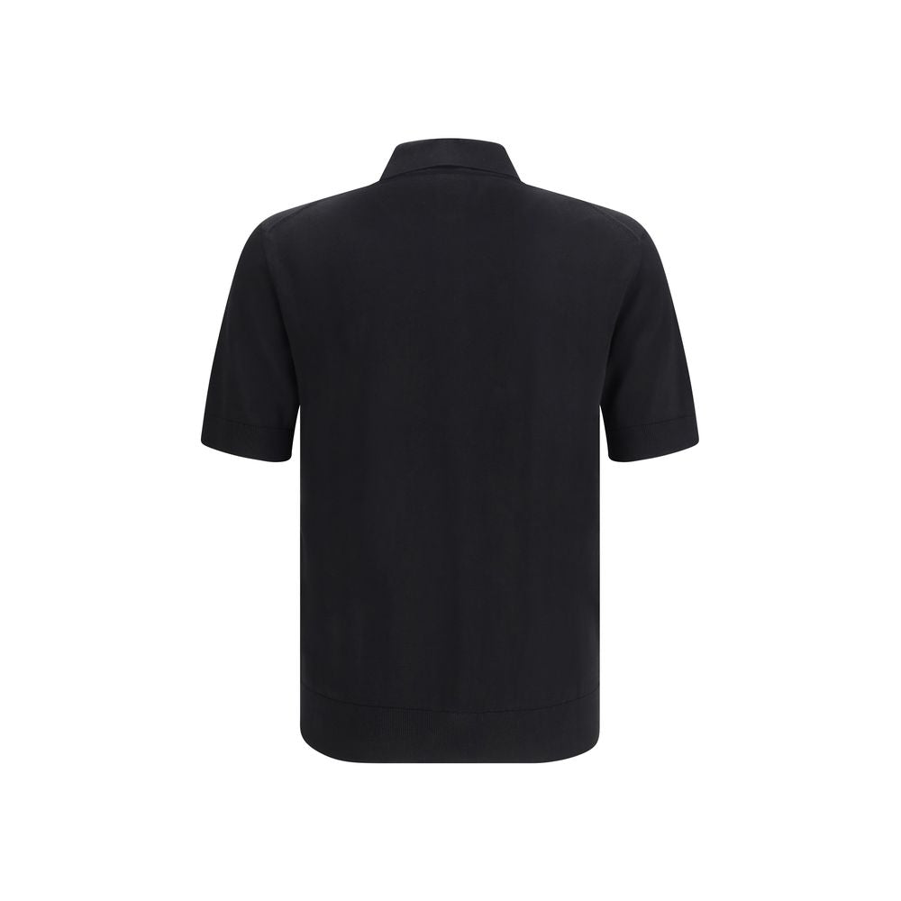 Dolce & Gabbana Black Cotton Polo Shirt