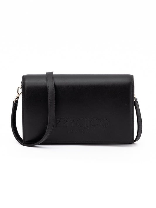 Jimmy Choo Black Avenue Leather Shoulder Strap Bag