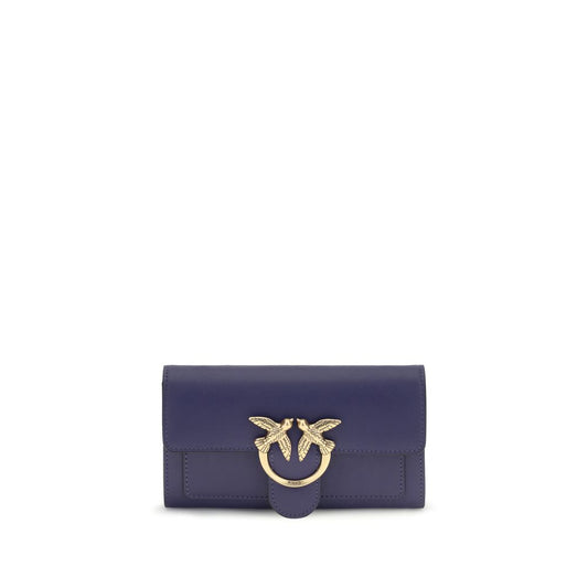 PINKO Blue Calf Leather Bos Taurus Wallet