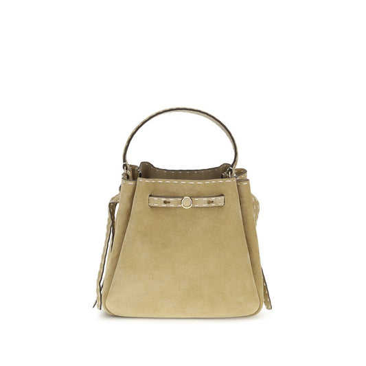 Tory Burch Beige Calf Leather Bos Taurus Backet Bag