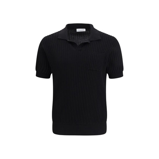 Roberto Collina Black Cotton Polo Shirt