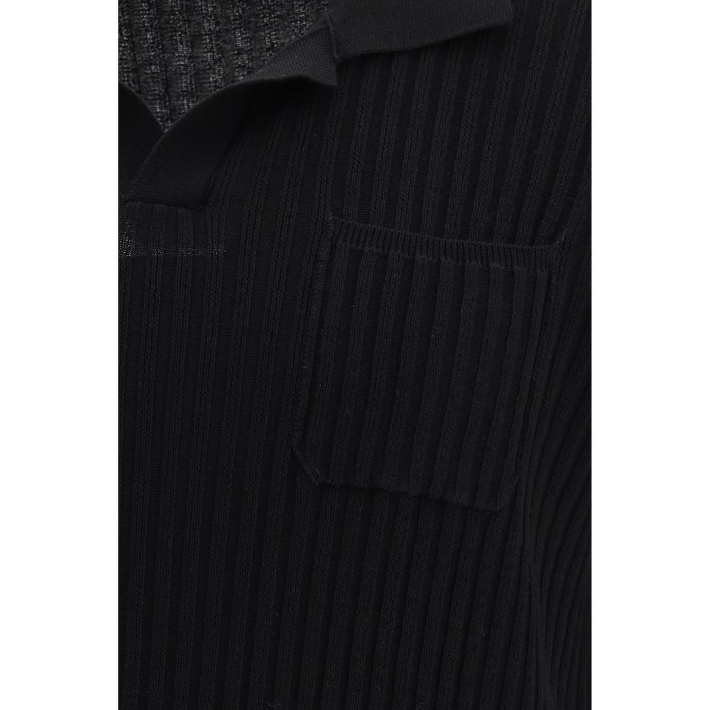 Roberto Collina Black Cotton Polo Shirt