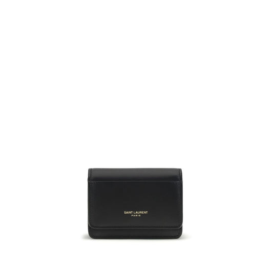 Saint Laurent Black Calf Leather Bos Taurus Wallet