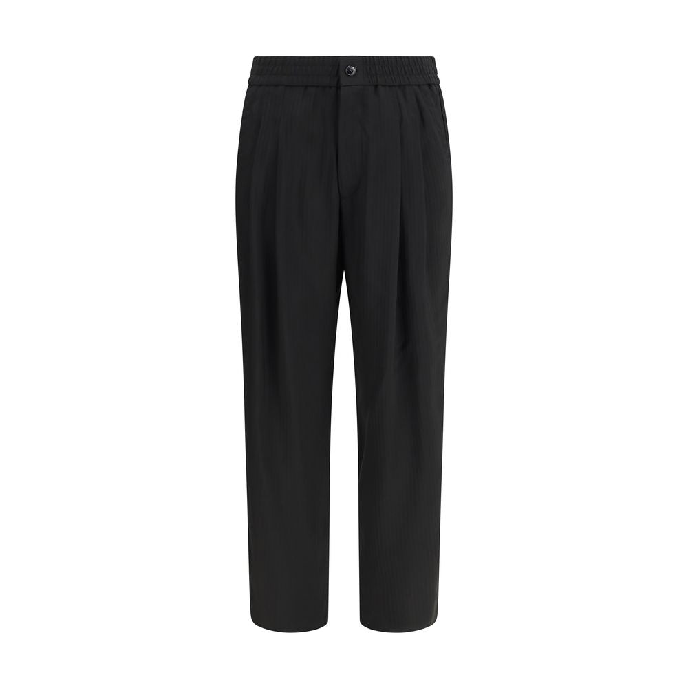 Giorgio Armani Black Viscose Casual Pants