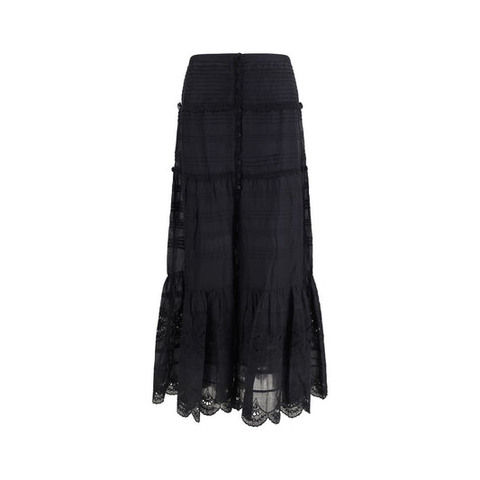 Marant Etoile Black Viscose Long Skirt