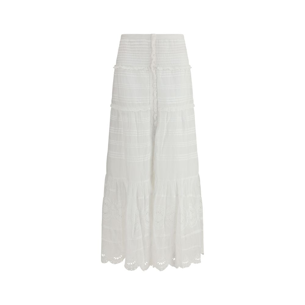 Marant Etoile White Viscose Long Skirt