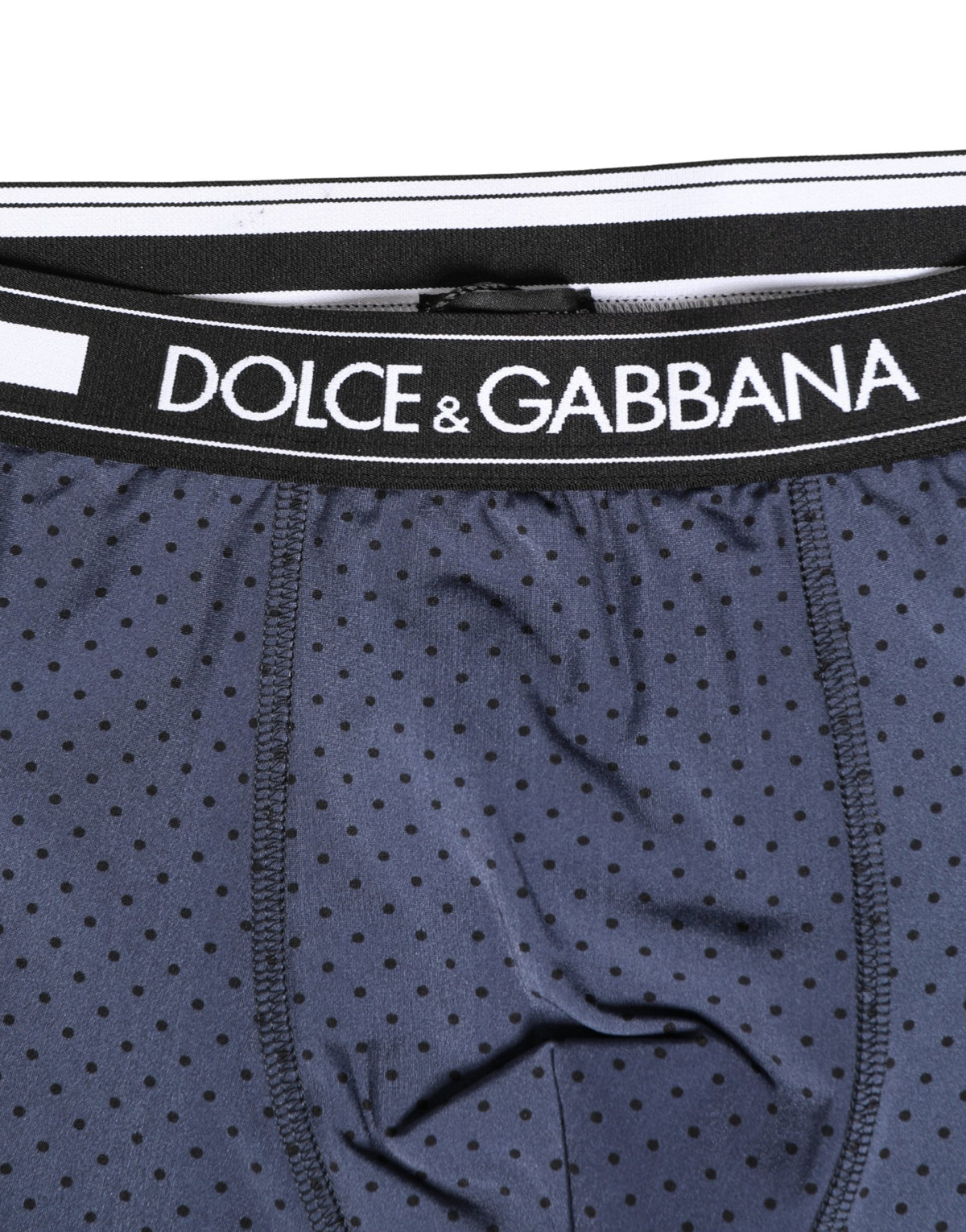 Dolce & Gabbana Dark Blue Polka Dots Men Bike Shorts Underwear