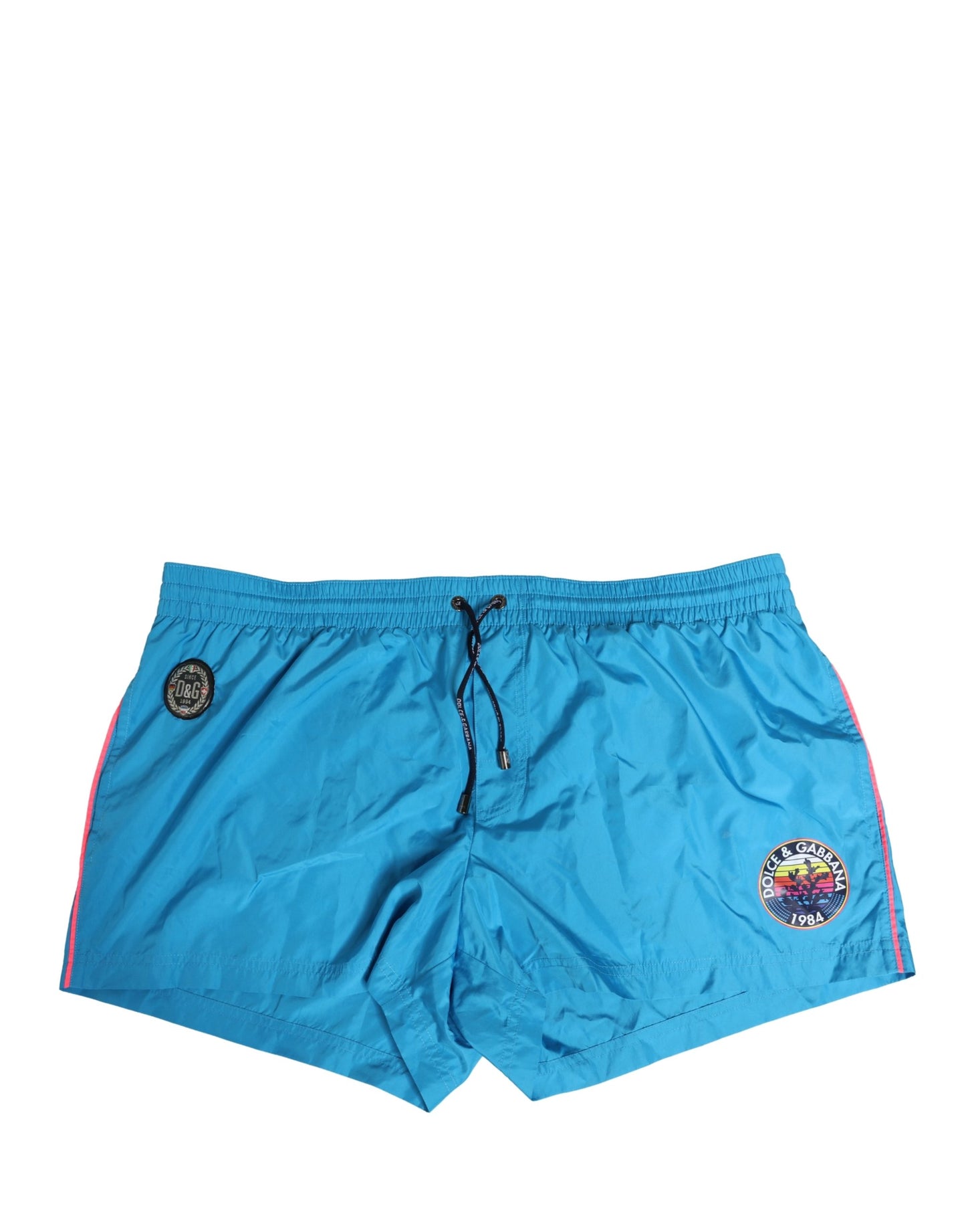 Dolce & Gabbana Blue Polyester Beachwear Men Shorts Swimwear