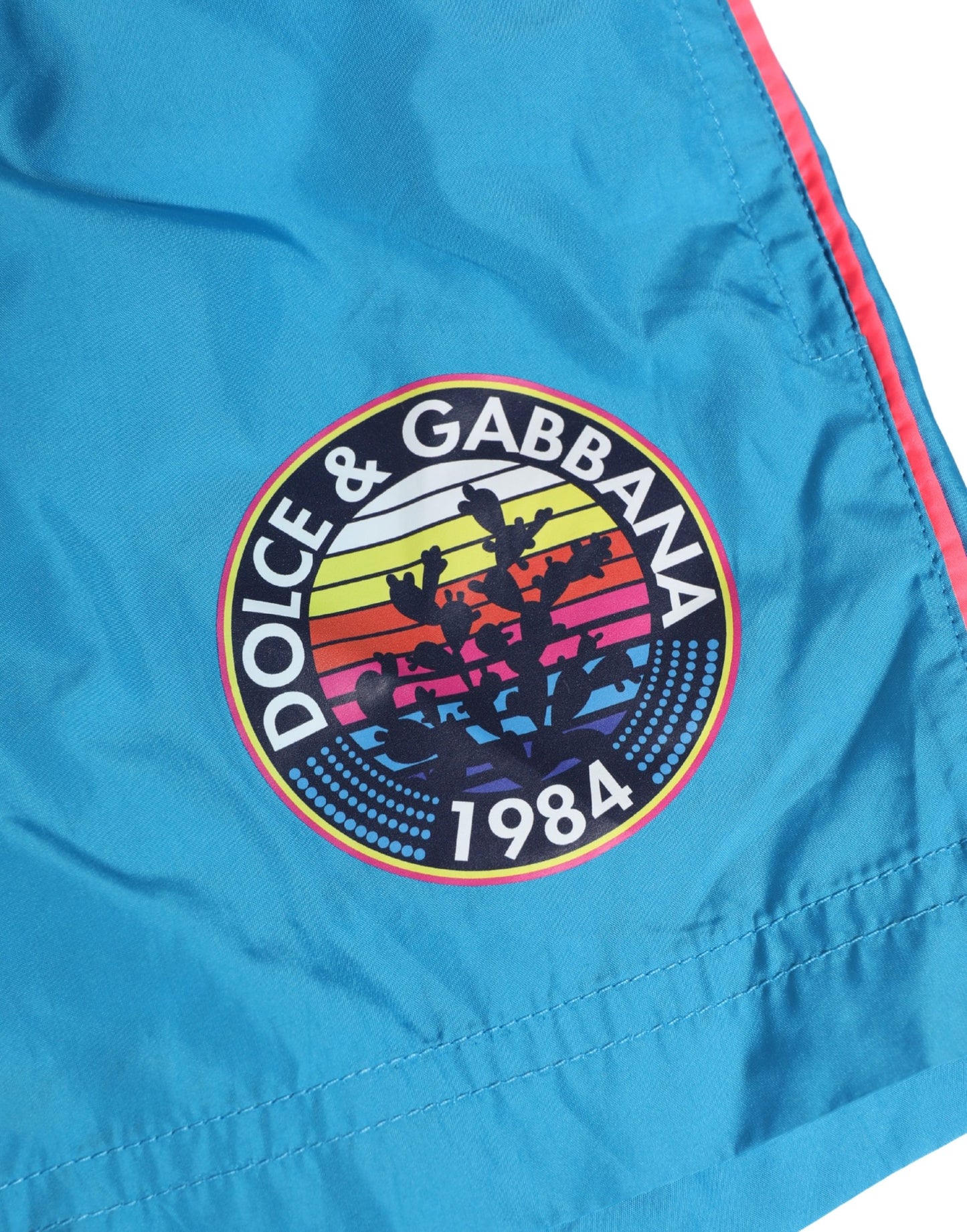 Dolce & Gabbana Blue Polyester Beachwear Men Shorts Swimwear