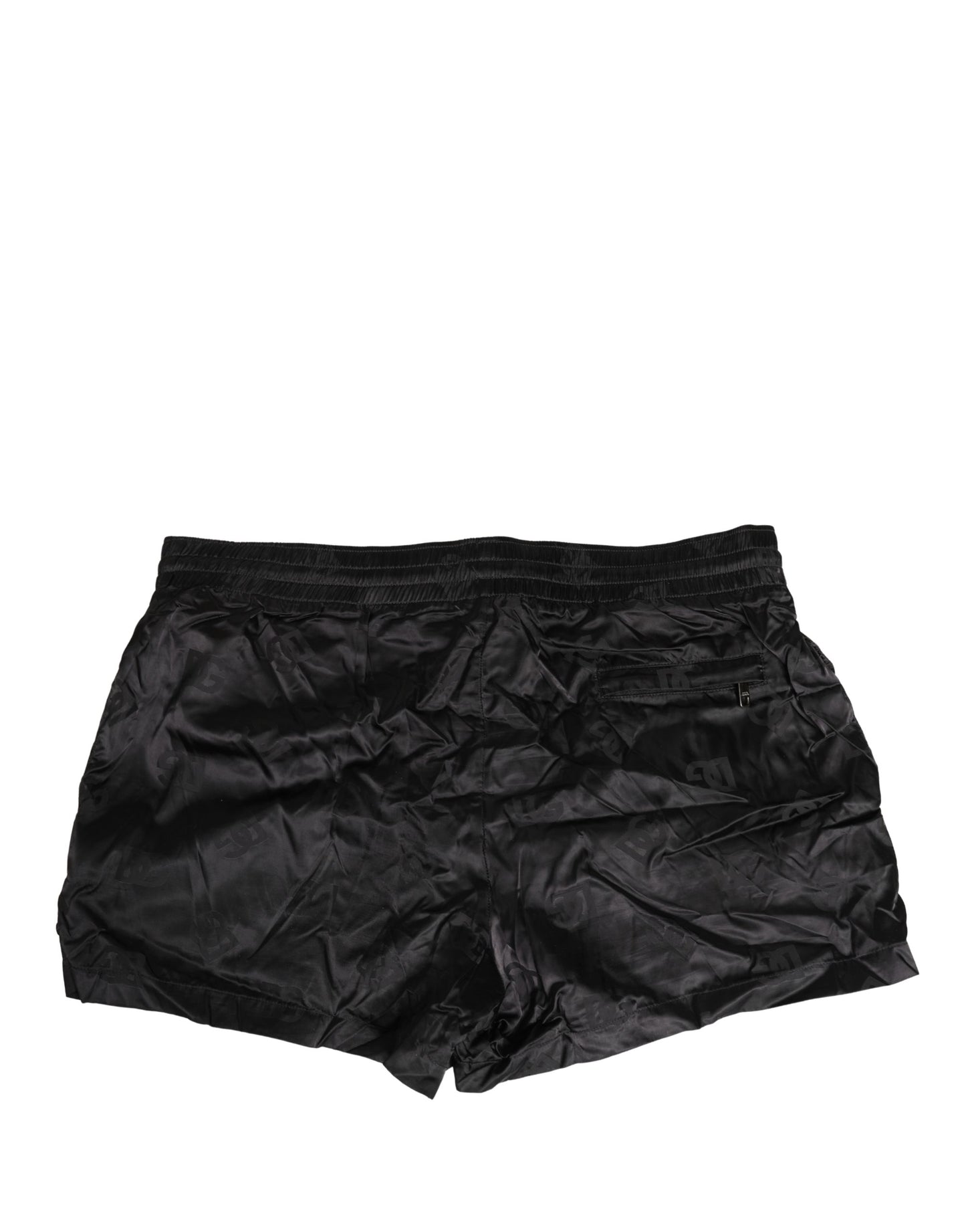 Dolce & Gabbana Black Logo Drawstring Beachwear Shorts Swimwear