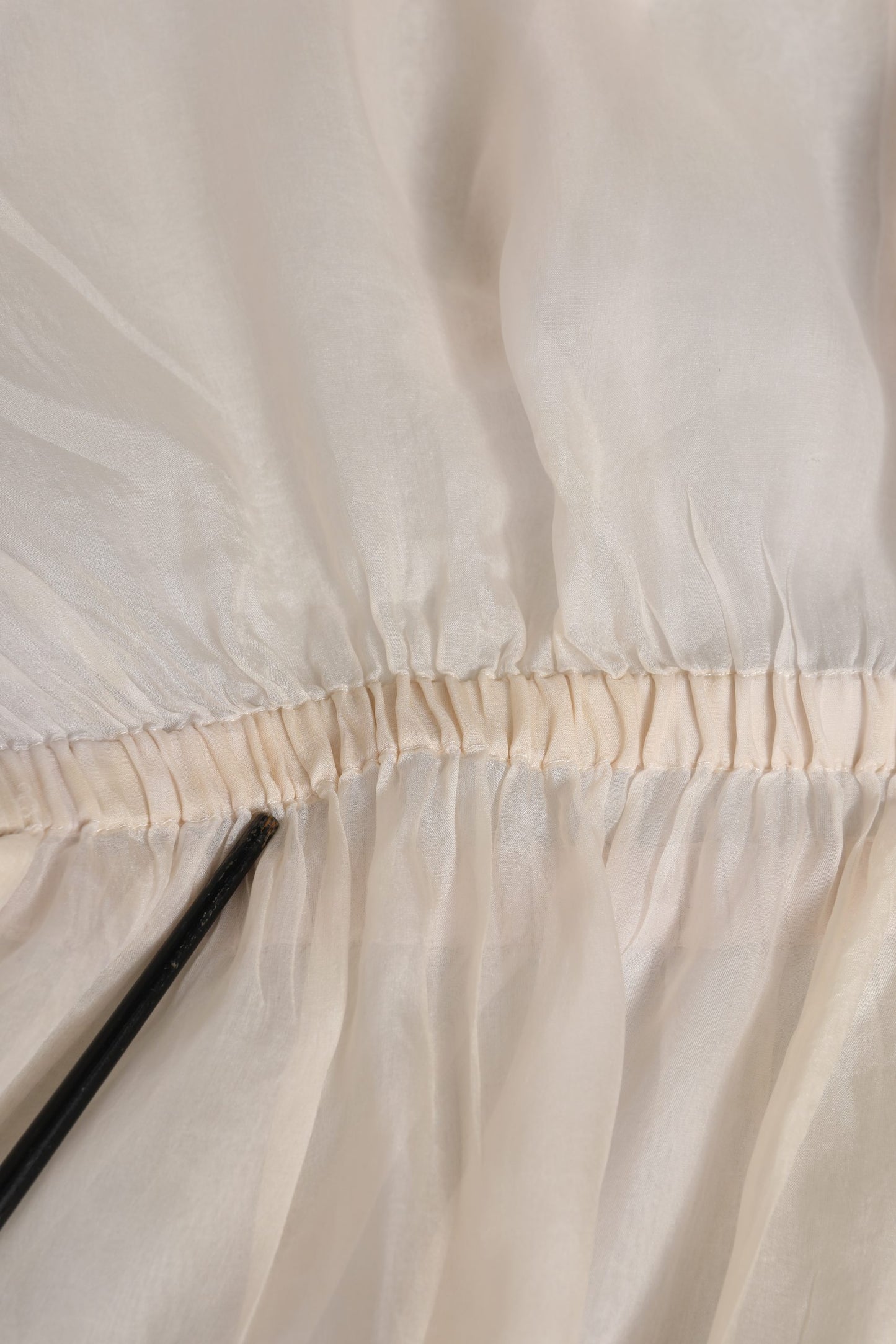 Dolce & Gabbana White Silk Cotton Ascot Collar Blouse Top