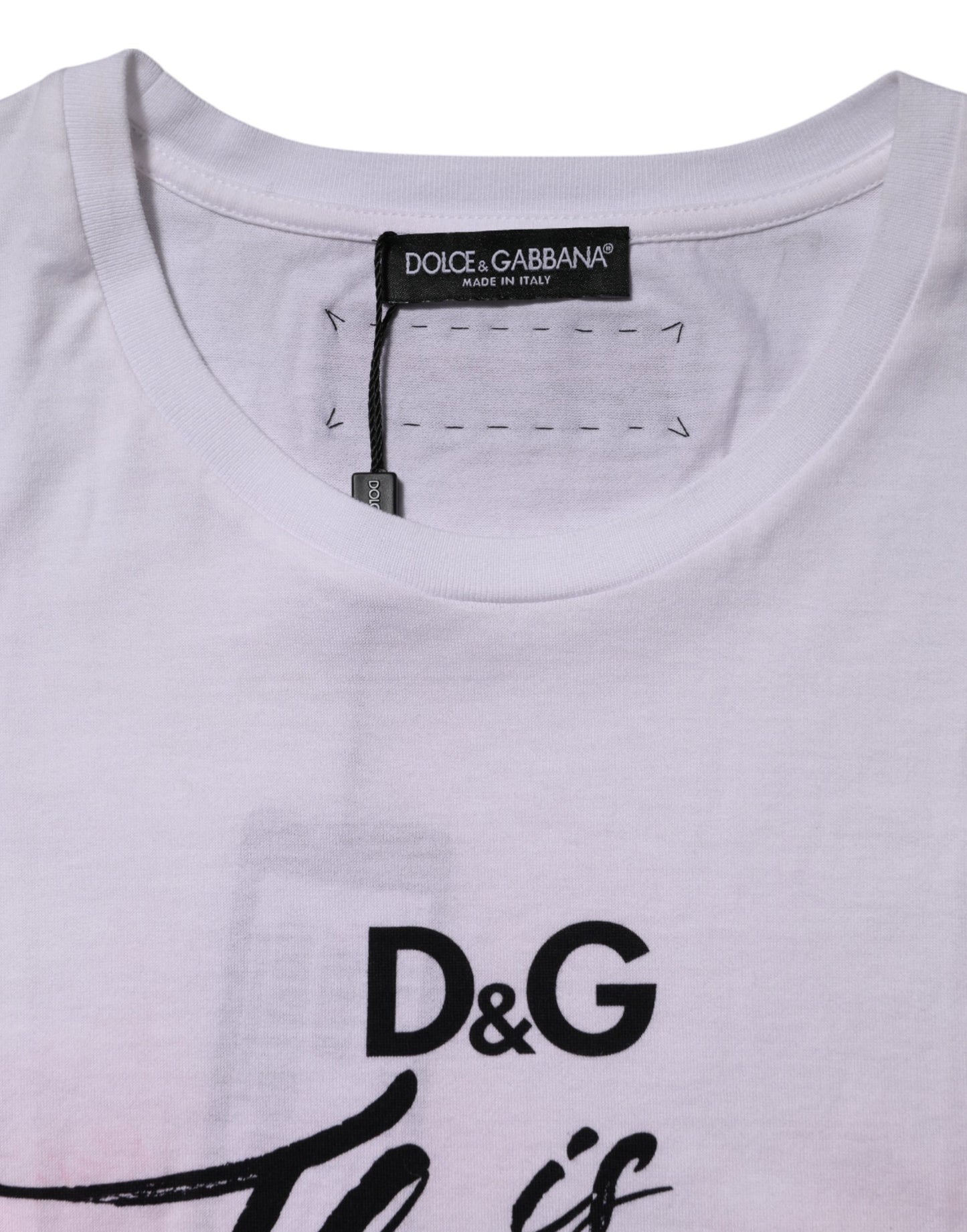Dolce & Gabbana White D&G Is Flowers Embellished T-shirt