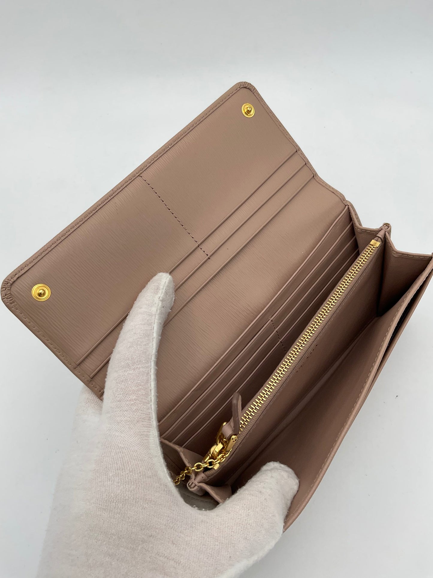 Prada PRADA Powder Saffiano with Card Holder Wallet