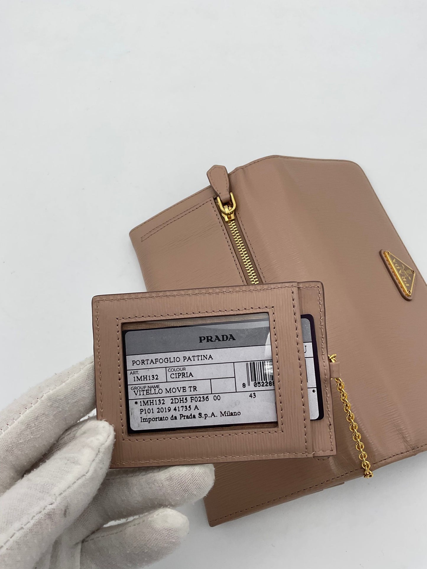 Prada PRADA Powder Saffiano with Card Holder Wallet