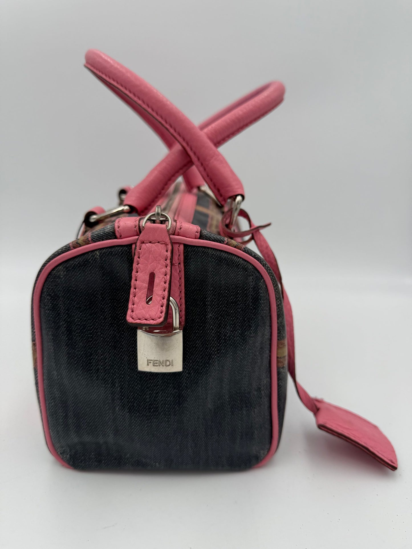 Fendi FENDI Bauletto Canvas Print Selleria Handbag