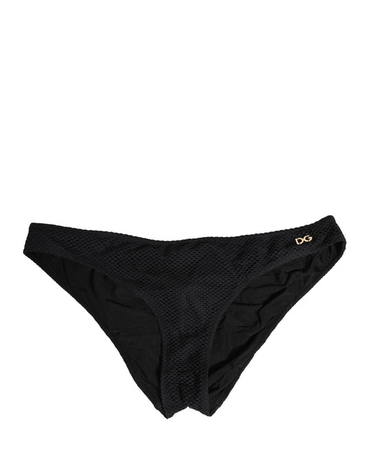 Dolce & Gabbana Black Nylon DG Logo Plaque Regular Brief Underwear