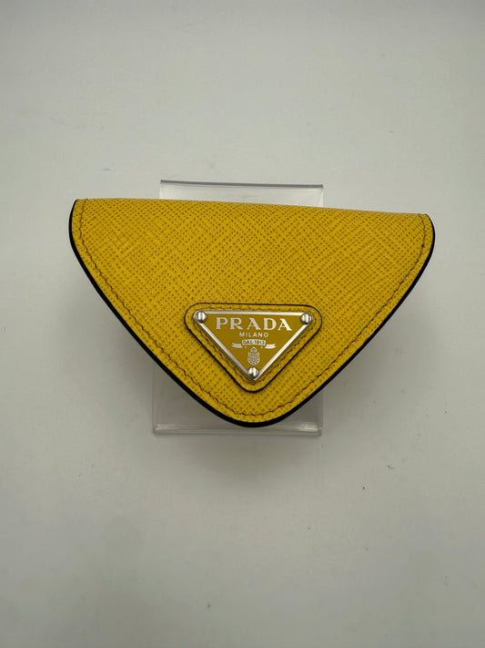 Prada PRADA Saffiano Yellow Coin Purse