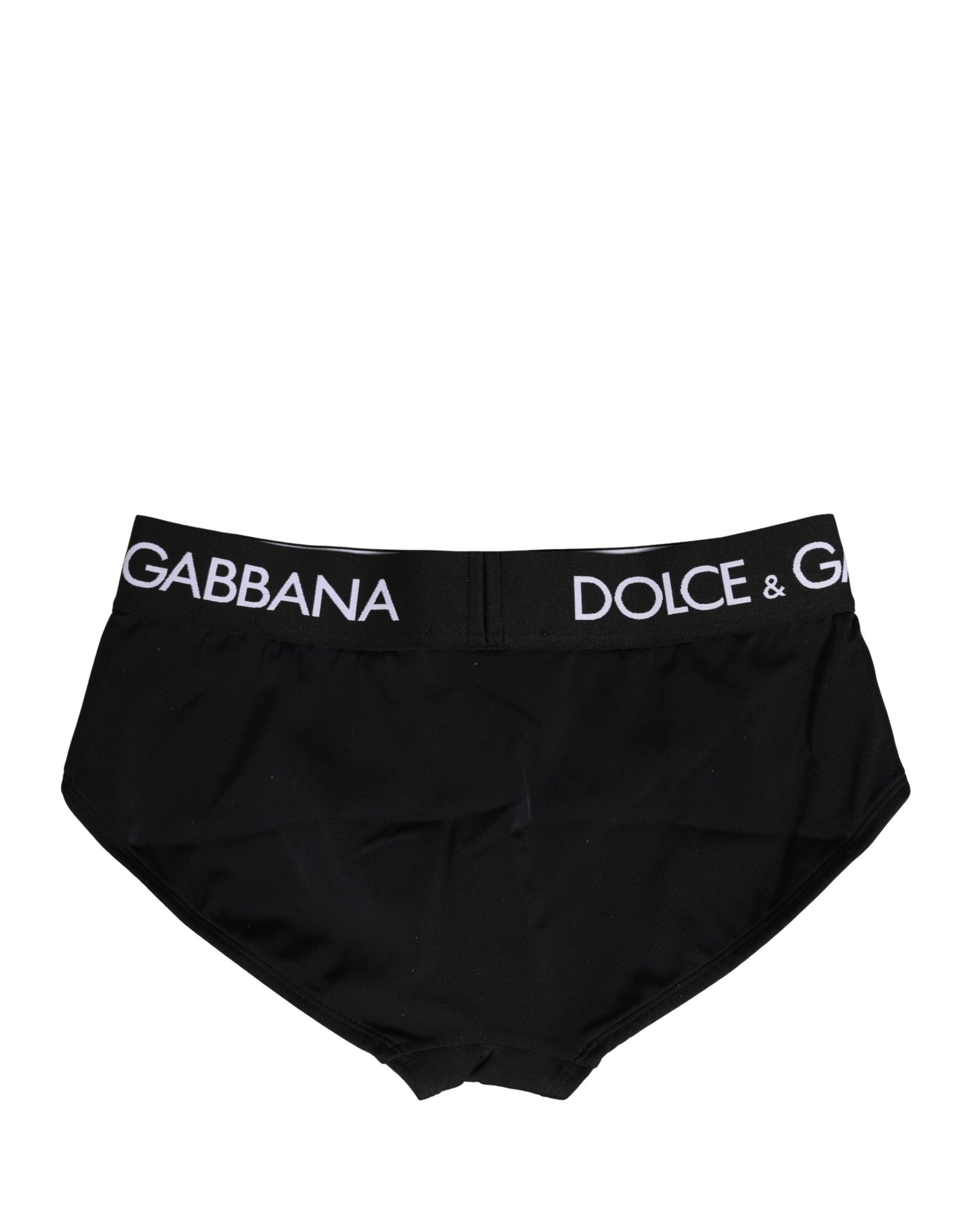 Dolce & Gabbana Black Nylon Stretch Coulotte Panty Underwear