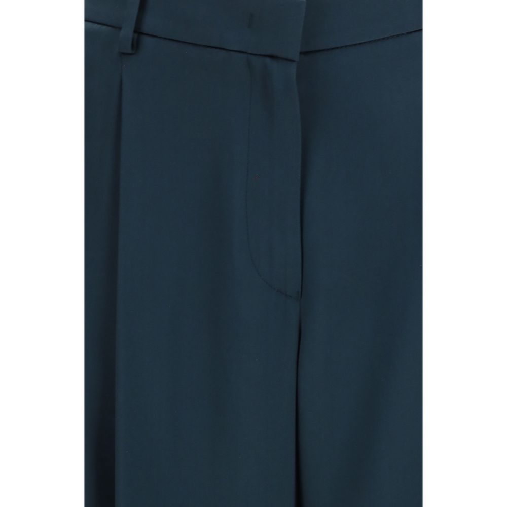 Giorgio Armani Blue Silk Casual Pants
