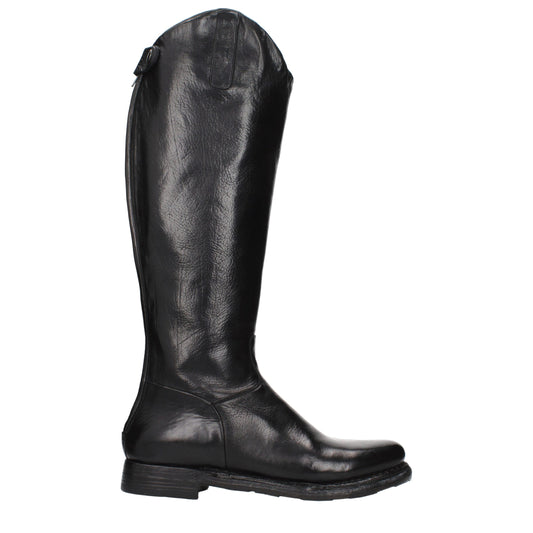 Eleventy Black Leather Over The Knee