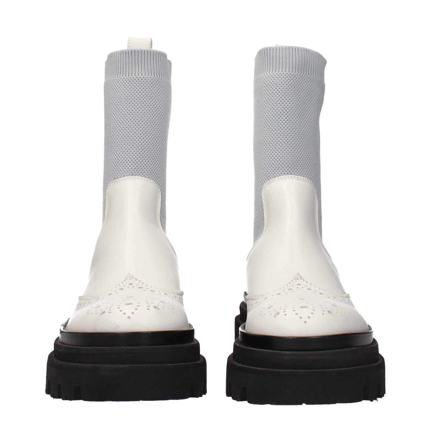 Eleventy Gray Leather Chelsea Boots