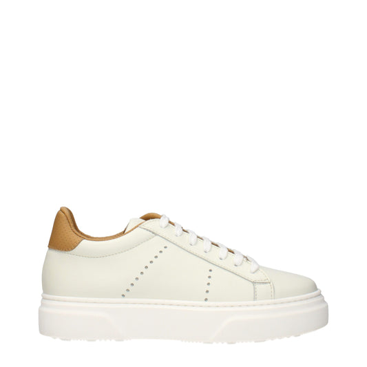 Eleventy Beige Leather Sneakers