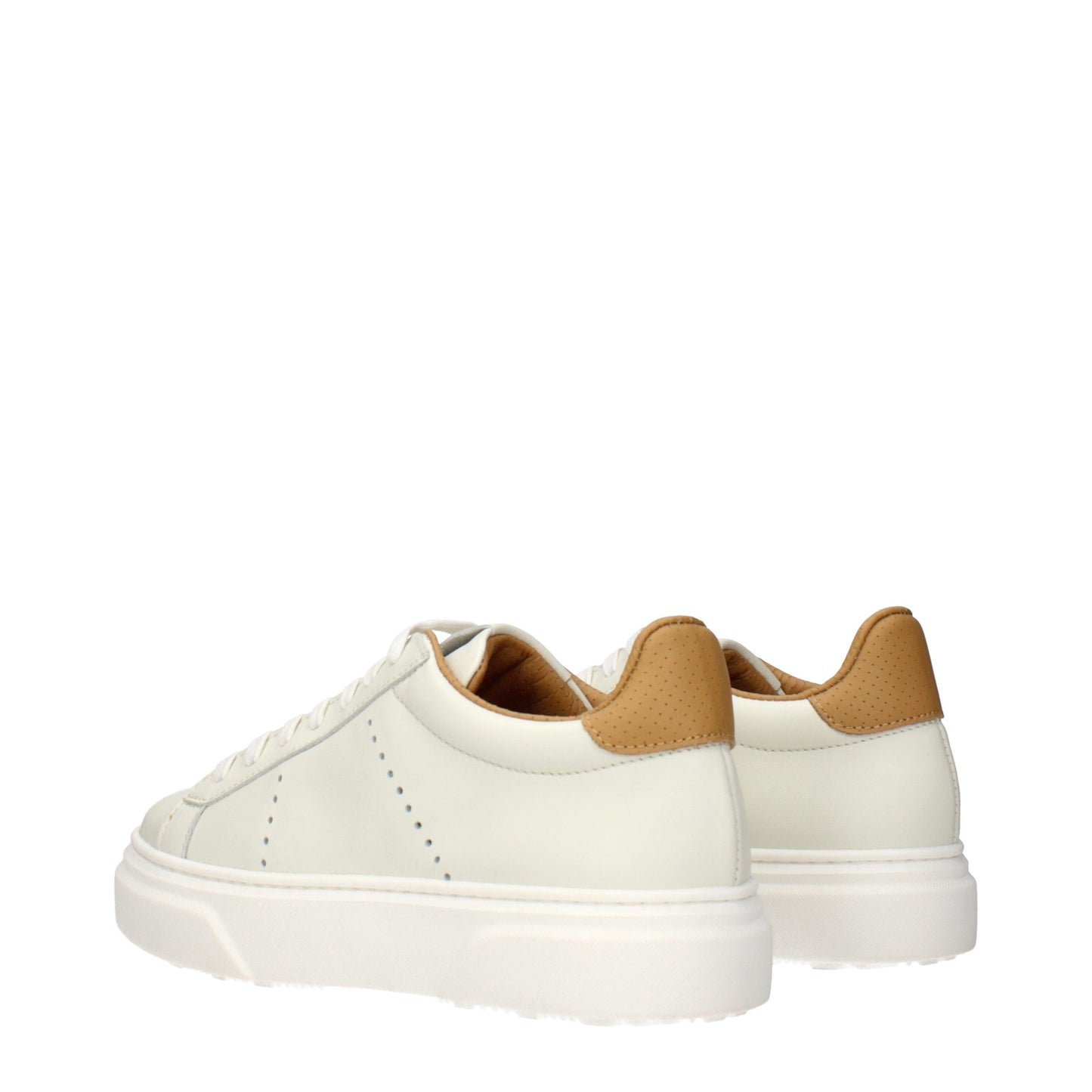 Eleventy Beige Leather Sneakers
