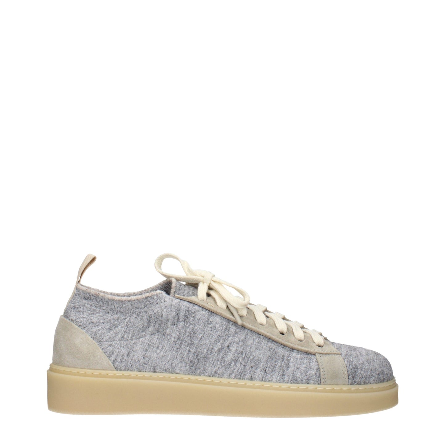 Eleventy Gray Fabric Low Top Sneakers