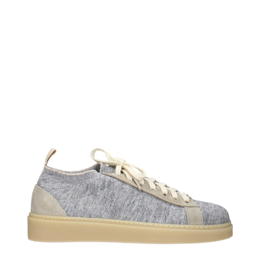 Eleventy Gray Fabric Low Top Sneakers