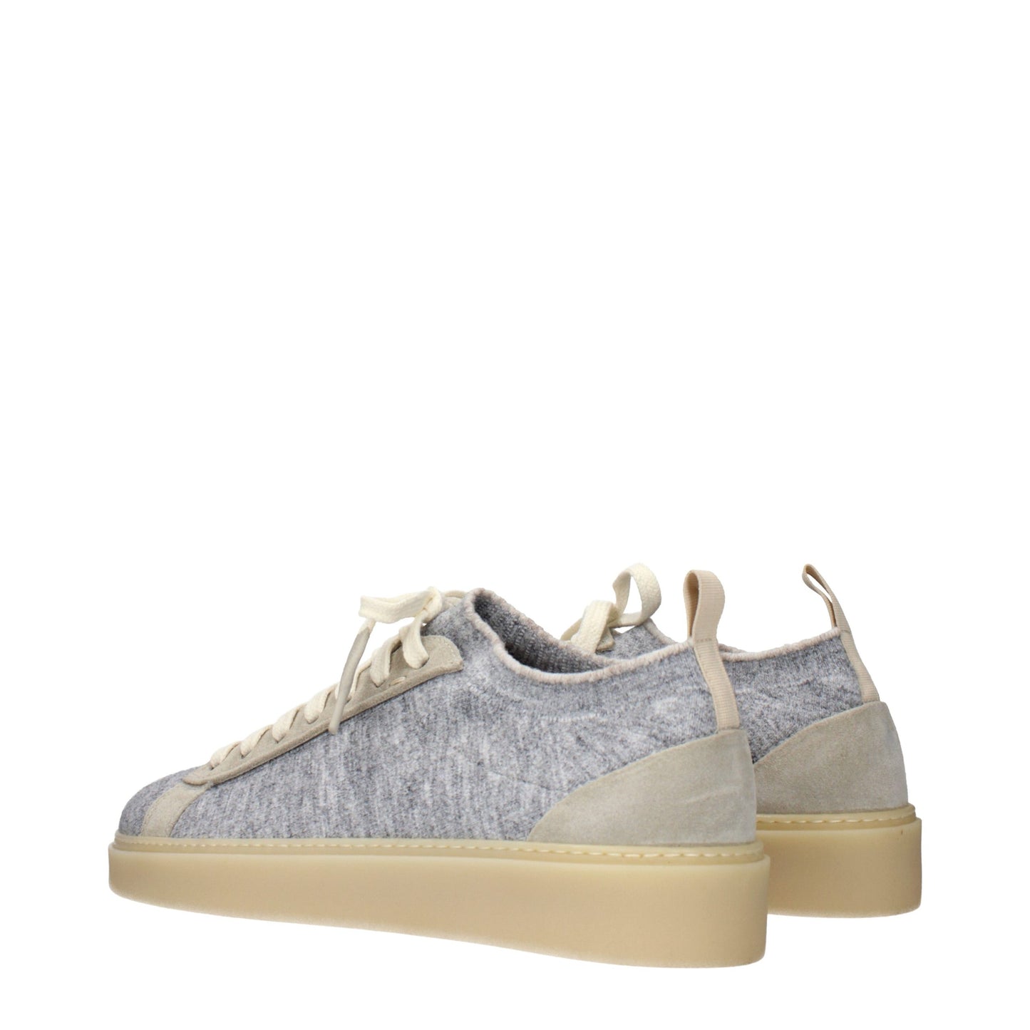 Eleventy Gray Fabric Low Top Sneakers
