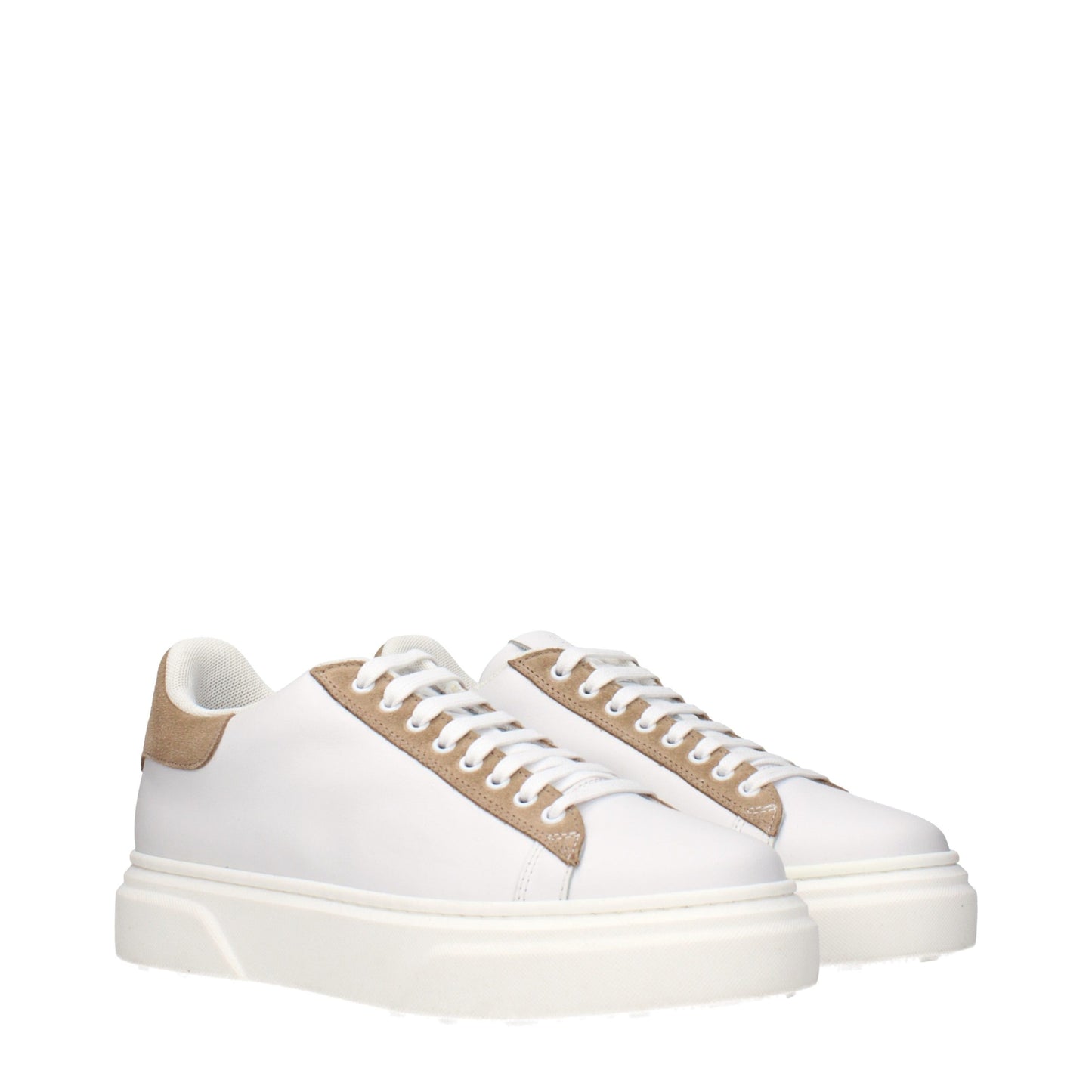 Eleventy White Leather Low Top Sneakers