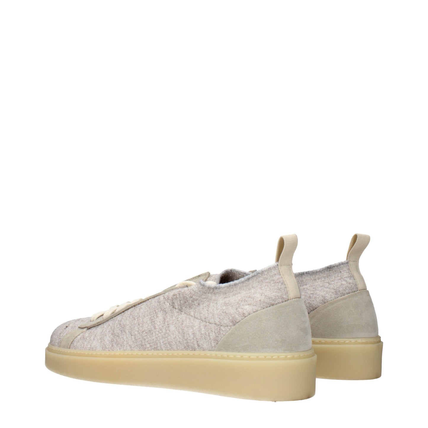 Eleventy Beige Fabric Low Top Sneakers