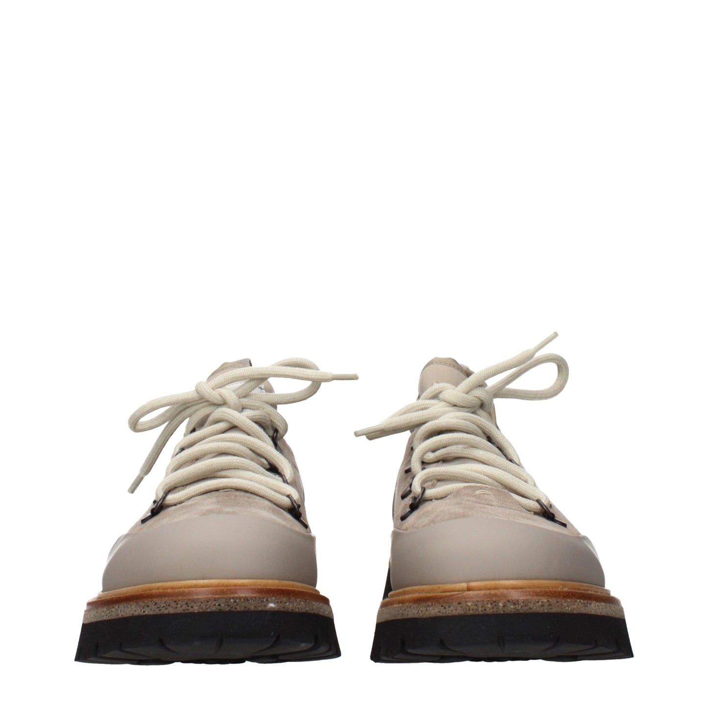 Eleventy Beige Leather Low Top Sneakers