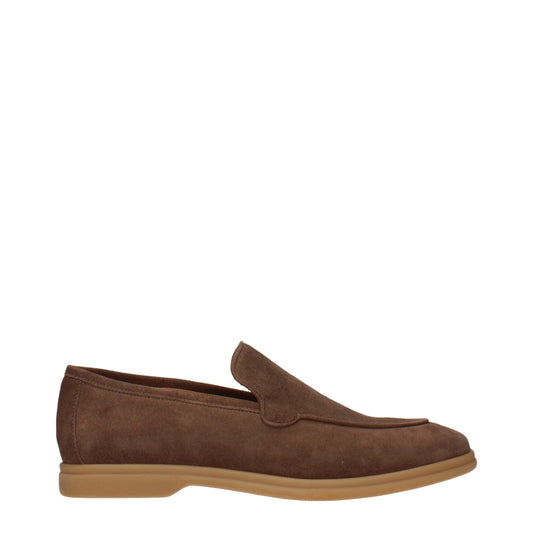Eleventy Brown Leather Slip-On Loafers